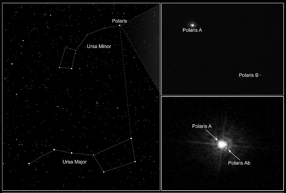 北極星（Polaris、こぐま座アルファ星）のHubble画像