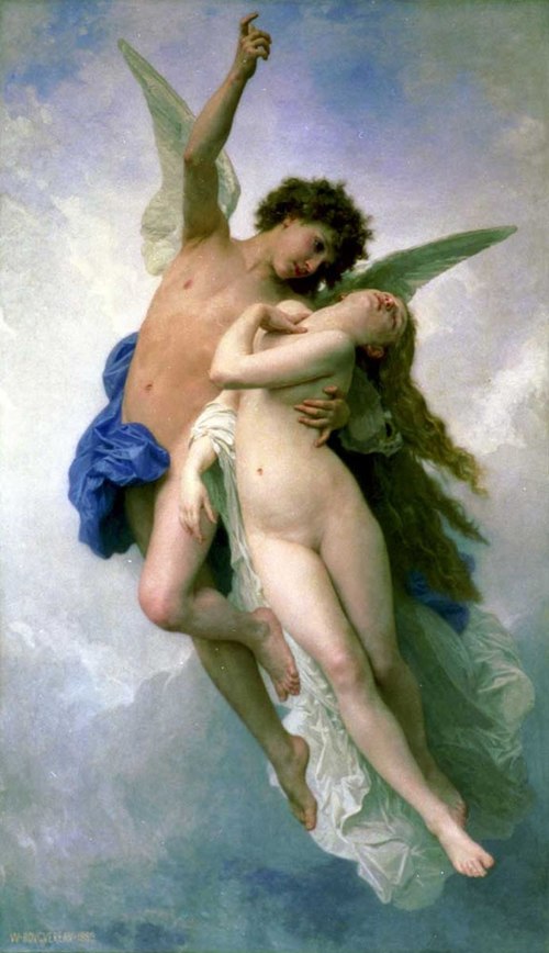エロスとプシュケー、蝶の象徴（ブグロー『Psyche et L'Amour』）
